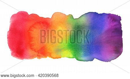 Watercolor Hand Painted Colorful Rainbow Set. Pride Flag Isolated