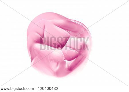 Blush Pink Beauty Cosmetic Texture Isolated On White Background, Smudged Makeup Emulsion Cream Smear