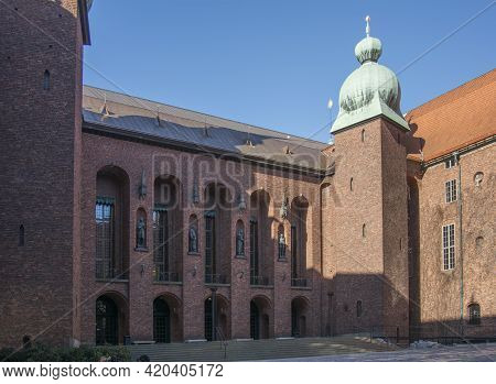 Stockholm City Hall Stadshuset Tower Building Of Municipal Council And Nobel Prize On Kungsholmen Is