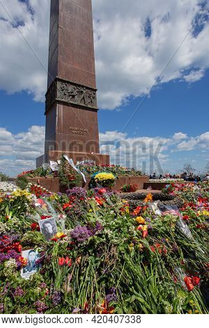 Odessa, Ukraine - May 9, 2021: Memorial Of Unknown Sailor Of Eternal Flame To Defenders Of Fatherlan