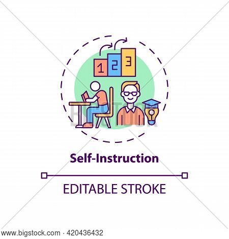 Self Instruction Concept Icon. Personal Management For Work Productivity. Skill Improvement. Self Co