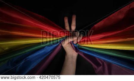 Lgbtq Pride Flag. Lesbian Gay Bi Sexsual Transgender Queer.