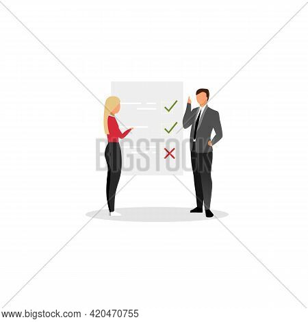 Project Manager Planning Tasks Flat Vector Illustration. Businessman, Entrepreneur And Personal Assi