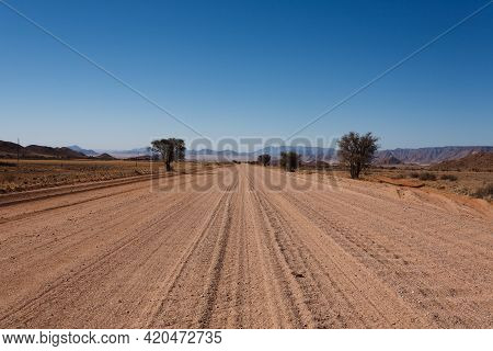 Dirt Namibian Road From Mariental To Sossusvlei