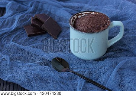 Dessert. Mugcake. Quick Chocolate Cake In A Mug. Homemade Brownie