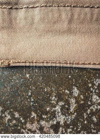 Old Khadi Cloth Texture Background. Light Natural Linen Texture For The Background.\ngolden Yellow L