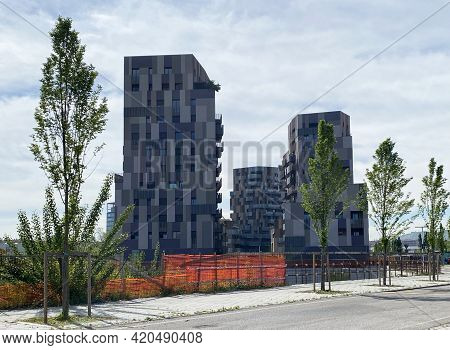 Bologna - Italy: May 6, 2021: View Of Trilogia Navile Condominium Residences In Bologna Designed By 