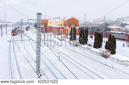 February 16, 2021, Orel, Russia. Electric Train 