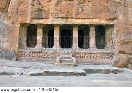 Badami Karnataka India On 8th April 2016:the Badami Cave Temples Are A Complex Of Hindu And Jain Cav