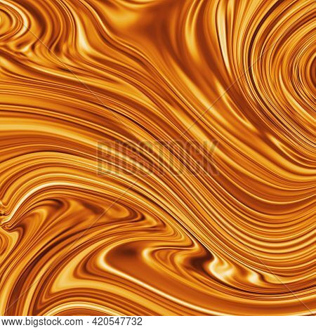 Abstract Modern Waving Color Background. Yellow Golden Metallik Design Template.