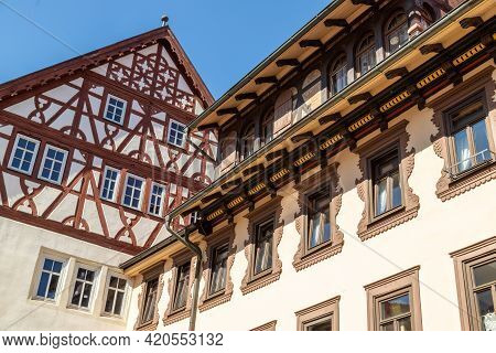 Historic Half-timbered House Called Henneberger Haus In Meiningen, Thuringia