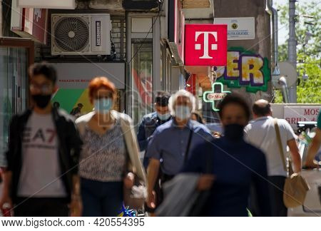 Bucharest, Romania -  May 12, 2021: A Logo Of Telekom, German Telecommunications Company, Is Display