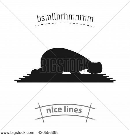 Muslim Man Prays. Namaz Simple Vector Icon. Namaz Icon