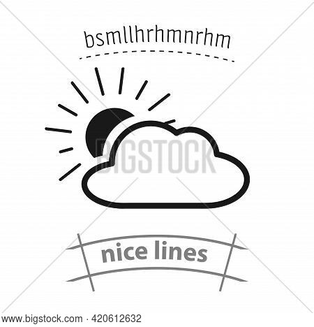 Weather Forecast Simple Vector Icon. Sun Behind The Cloud Isolated Icon