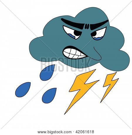 Thunderbolt Storm med regn ikon for vejrudsigt