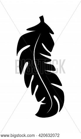 Illustration Of An Old Feather. Feather Silhouette. Retro Image Of Letter With Feather Icon.