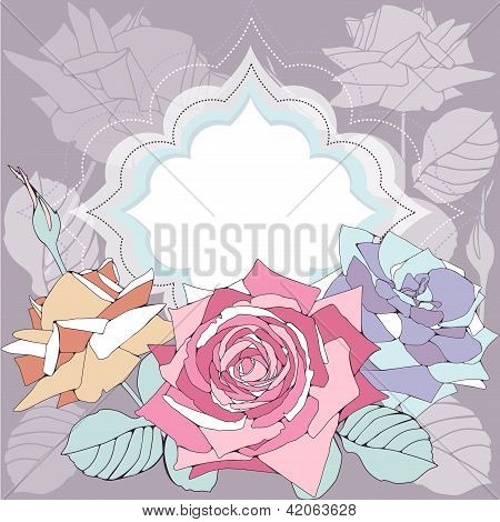 Díszítő keret rózsaszirom.