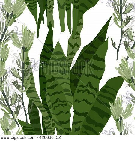 Abstract Seamless Pattern With Leaves. Vector Fail.