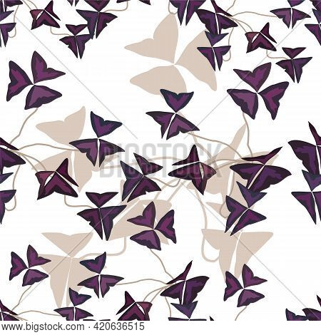 Abstract Seamless Pattern With Leaves. Vector Fail.