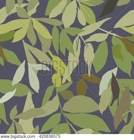 Abstract Seamless Pattern With Leaves. Vector Fail.