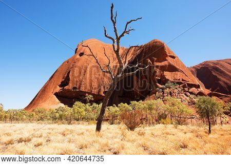 Uluru (ayers Rock), Northern Territory, Australia, September 2018.  This Imposing Geological Structu