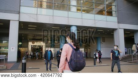Hang Hau, Hong Kong 06 February 2021: Hang Hau MTR Station