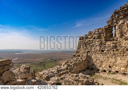 Ruins Of The Medieval Enisala Fortress In Romania