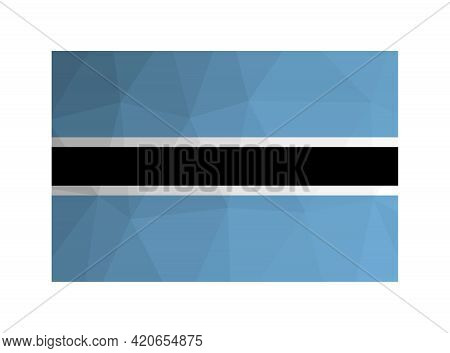 Vector Isolated Illustration. National Botswanian Flag With Light Blue, White And Black Stripes. Off