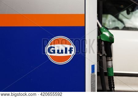 Umea, Norrland Sweden - May 2, 2021: Well-known Brand That Sells Petrol