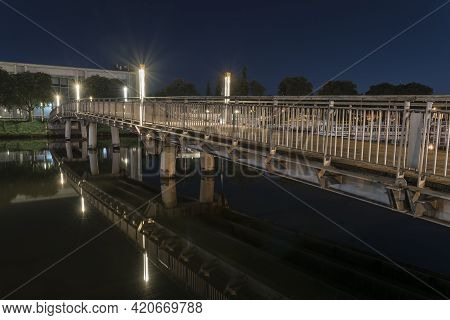 Bridge Over The Untertrave In Luebeck Schleswig-holstein Germany
