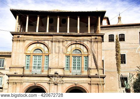 Beautiful Old Episcopal Palace Facade In Murcia