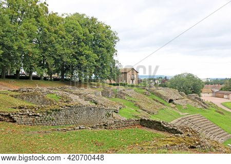 Remains Of The Roman Amphitheatre In Autun, France