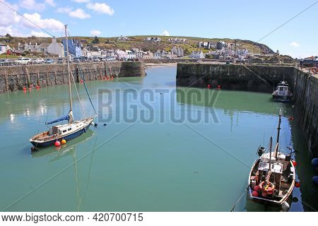 Boats In Portpatrick Harbour In Galloway, Scotland