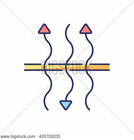 Breathable Fabric Vector Flat Color Icon. Air Penetration Property. Air Flow Passes Through Clothing