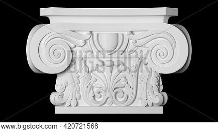 Gypsum Capital On A Black Background, 5000x2815