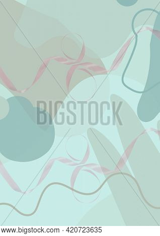 Composition of multi coloured party streamers over pastel pattern on green background. celebration and party concept digitally generated image.