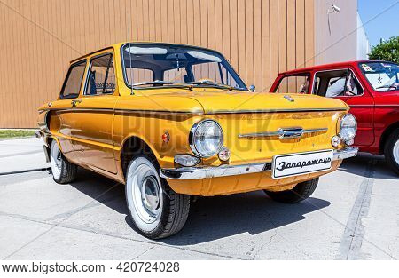 Samara, Russia - May 15, 2021: Soviet Retro Automobile Zaz-968 Parked Up At The City Street