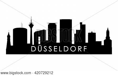 Dusseldorf Skyline Silhouette. Black Dusseldorf City Design Isolated On White Background.