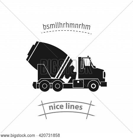 Concrete Mixer Truck Icon. Concrete Truck Simple Vector Icon. Mixer Truck Isolated Icon