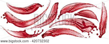 Berry Juice Splashes, Berry Compote Splash Isolated On White Background