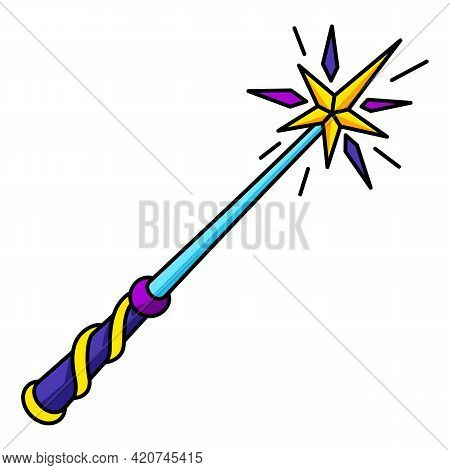 Magic Wand. Mystic, Alchemy, Spirituality, Tattoo Art.