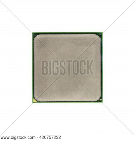 Cpu. Computer Processor White Background Isolate Computer Hardware.