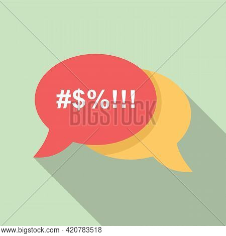 Rage Chat Icon. Flat Illustration Of Rage Chat Vector Icon For Web Design