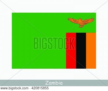 National Flag Of Zambia. Zambian Country Flag. Republic Of Zambia Detailed Banner. Eps Vector Illust