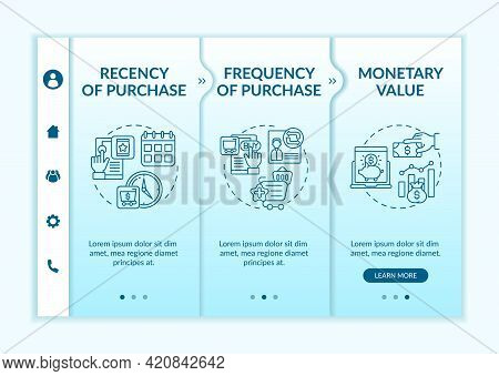 Rfm Model Investigation Onboarding Vector Template. Responsive Mobile Website With Icons. Web Page W