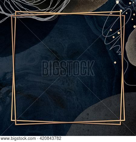 Square frame on Neo Memphis social background mockup