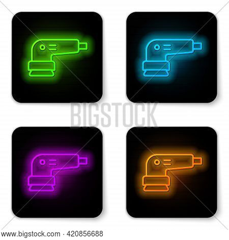 Glowing Neon Line Electric Sander Icon Isolated On White Background. Orbital Sander. For Floor And W