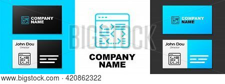 Blue Line Software, Web Developer Programming Code Icon Isolated On White Background. Javascript Com