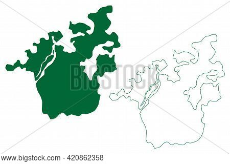 Niwari District (madhya Pradesh State, Sagar Division, Republic Of India) Map Vector Illustration, S
