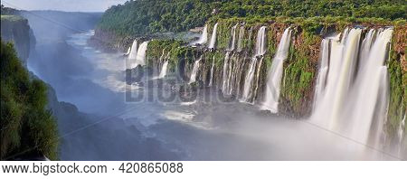 Iguazu Waterfalls, Overview From Devils Mouth In Argentina